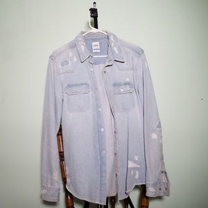 Zara long sleeve jean shirt M